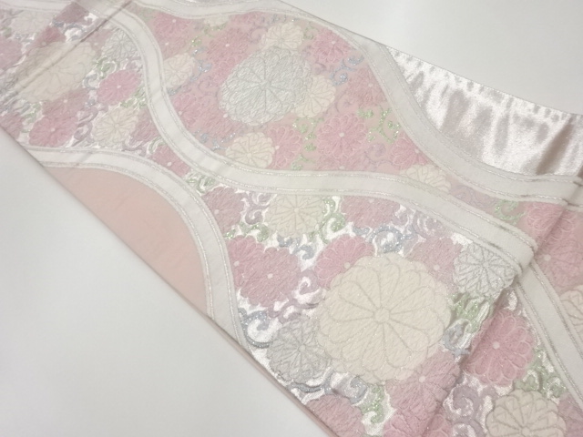 立涌に菊唐草模様織出し袋帯